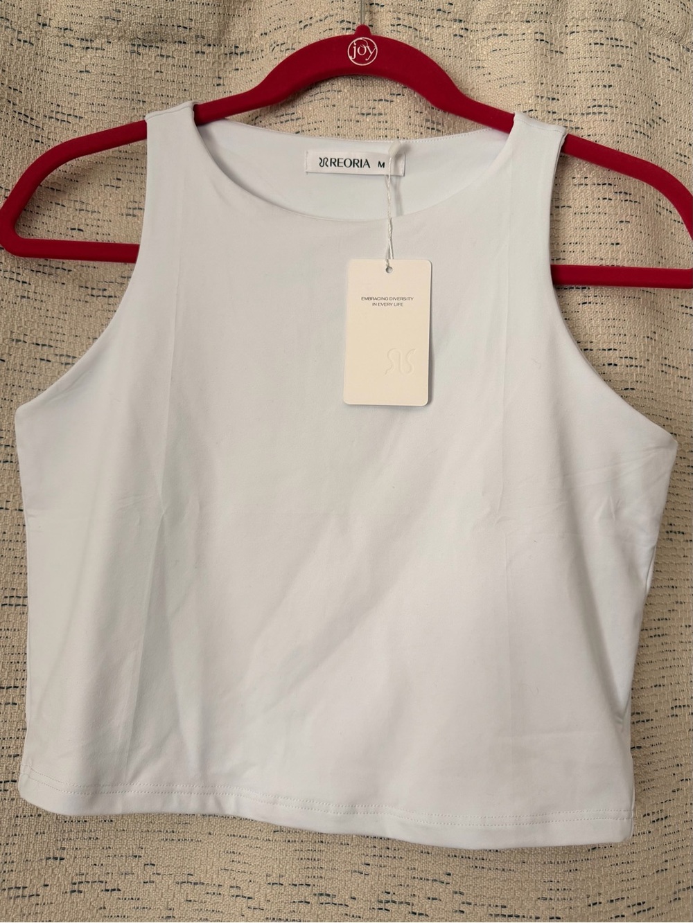 ReoRia Cream Cropped Tank Top - Sleeveless High Neck